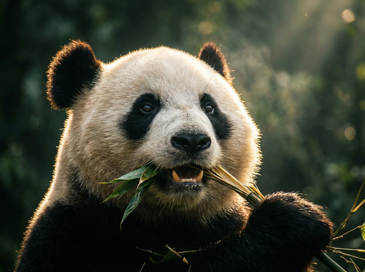 高清3D动漫熊猫吃竹视频